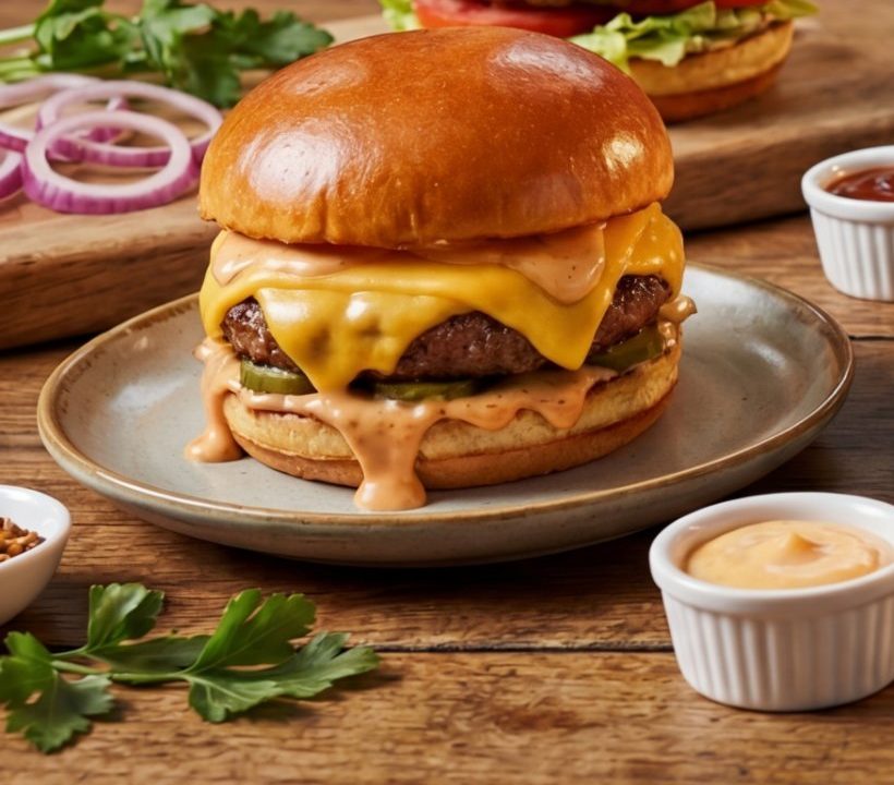 The Naughty Cow – burger med oksekød og cheddar